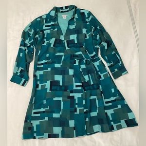 Avenue abstract wrap dress